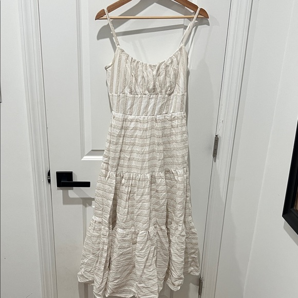 Altar'd State Dresses & Skirts - Altar'd State Cream and Tan Striped Boho Maxi‎ Dress Size XS